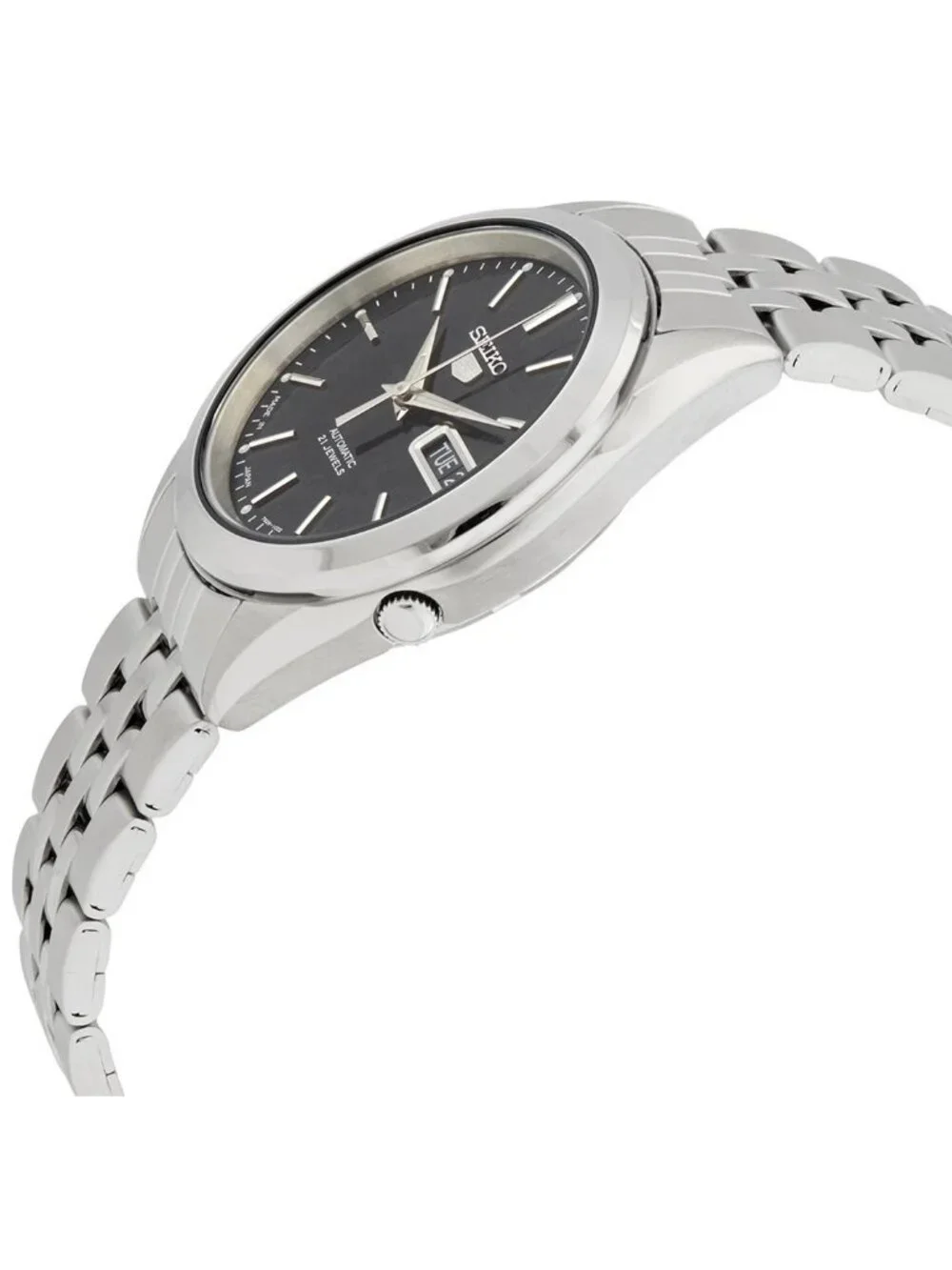 NWT Seiko 5 Black Dial Stainless Steel Men's Watch